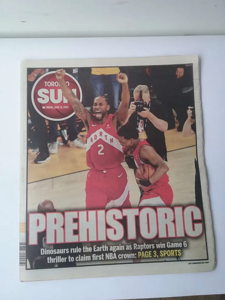Toronto Raptors Championship Newspaper photo 1