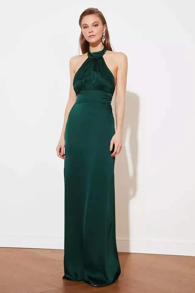 BNWT Emerald Green Halter Dress photo 1