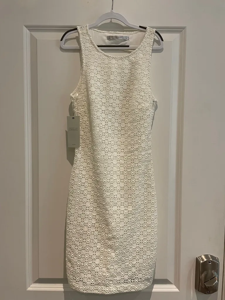 BNWT Zara Lace Dress XS White photo 1