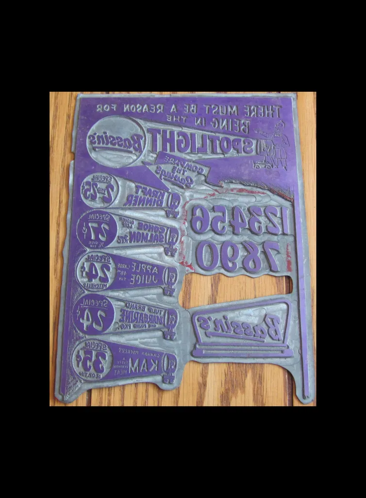 PHOTOENGRAVERS PLATE MICRO METAL ADVERTISING NEWSPAPER Bassin... photo 1