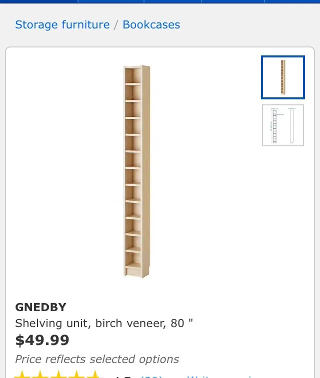 Skinny Wood Adjustable Media Shelf. photo 1