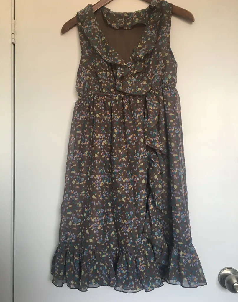 Grey Floral Dress photo 1