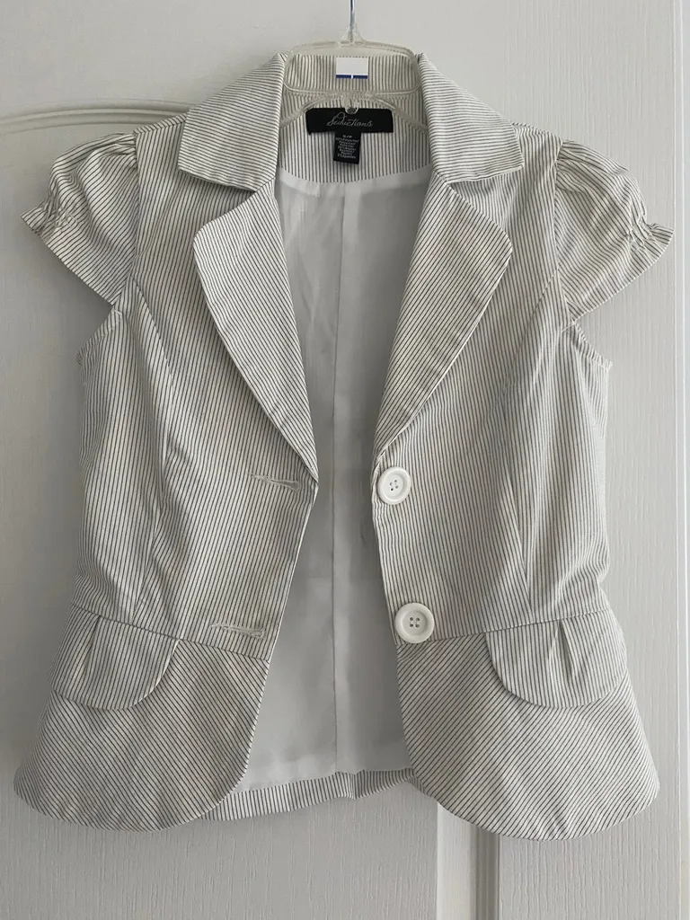 Pinstripe Short Sleeve Blazer photo 1