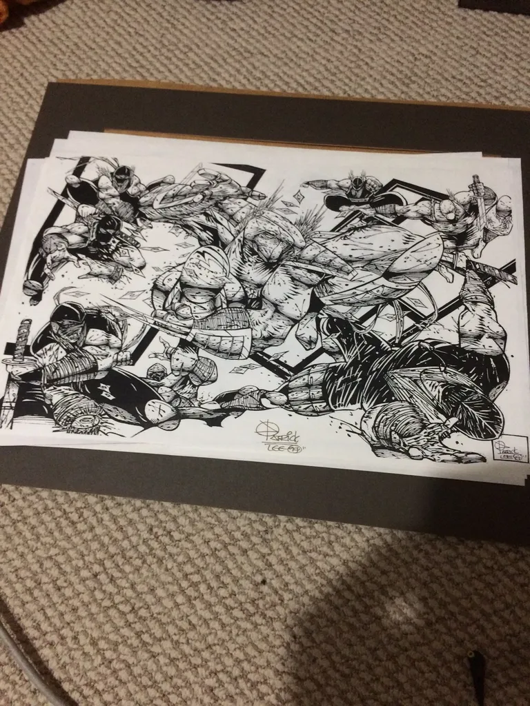 Pat Lee Signed Print Before Drawing Transformers photo 1