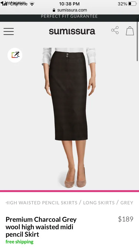 Vintage High Waisted Midi Pencil Skirt photo 1