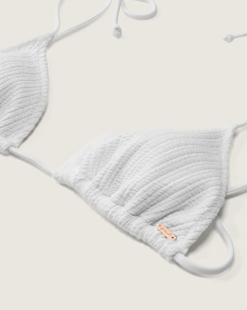 🆕 VS Pink Crinkle Triangle Bikini Top photo 1