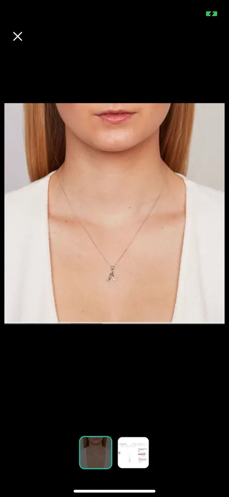 Diamond And White Gold “A” Initial Necklace photo 1