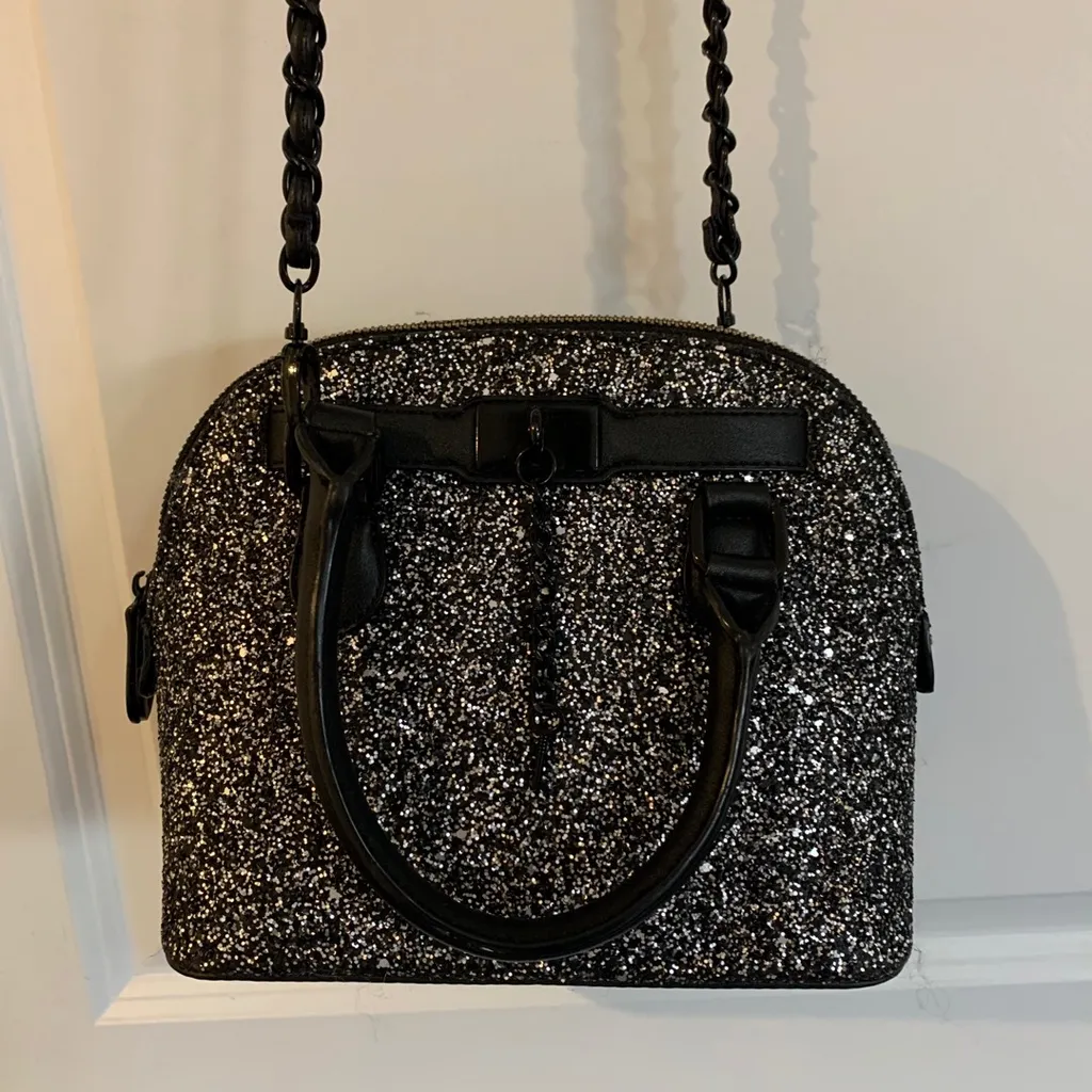 Also Crossbody Silver And Black Purse photo 1