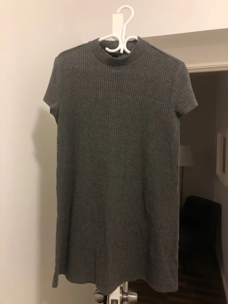 Mock Neck Grey Dress photo 1