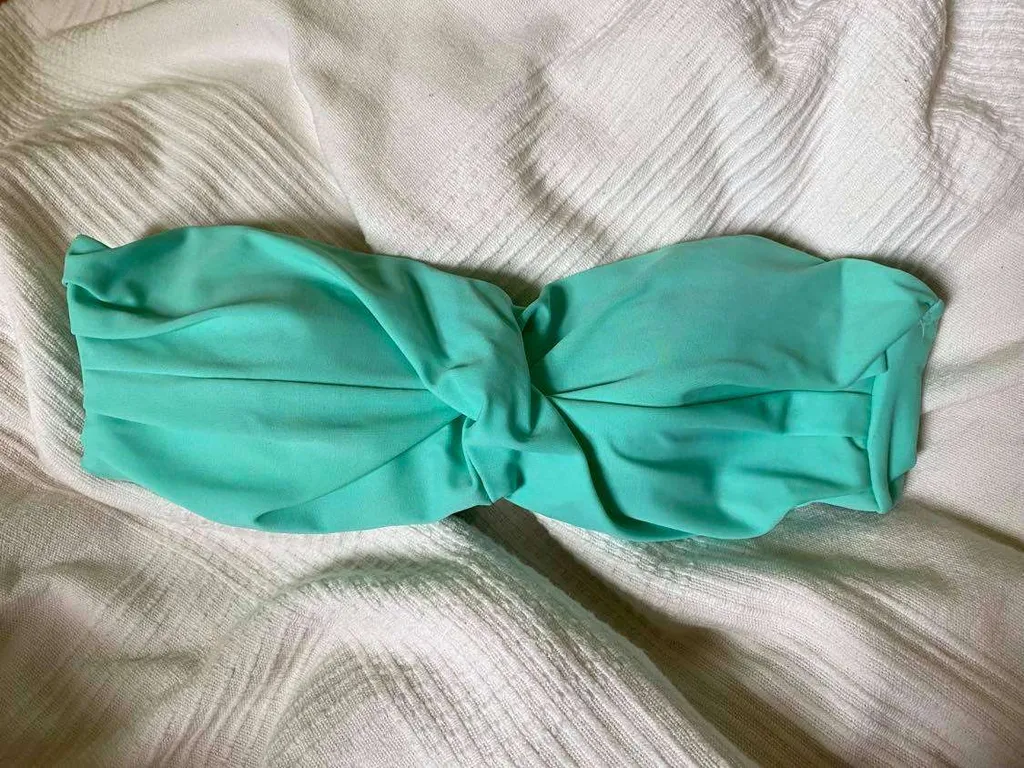Forever21 Teal Bandeau Bikini Top (size M) photo 1