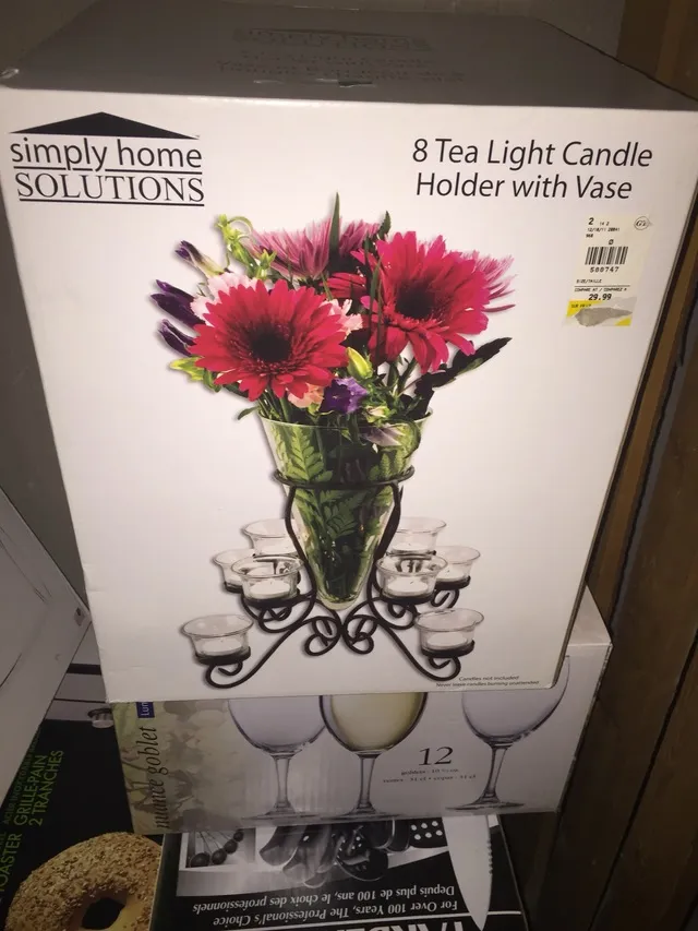 Tea Light Candle Holder With Vase photo 1