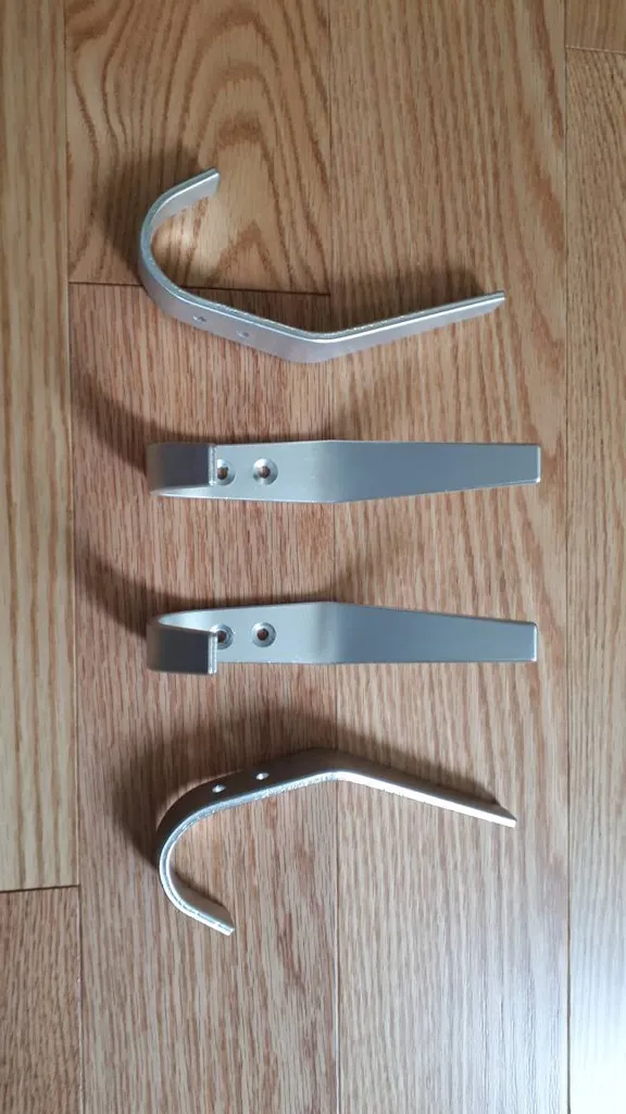 4 Large Metallic Coat Hooks photo 1