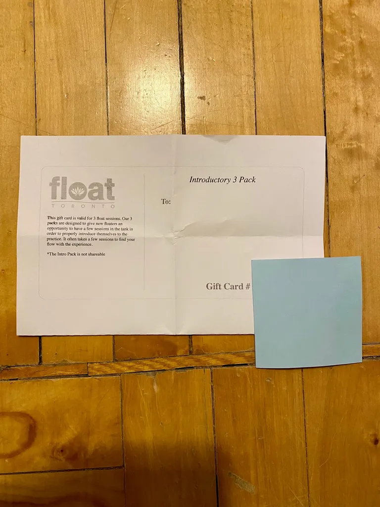 Float “intro pack” gift certificate photo 1