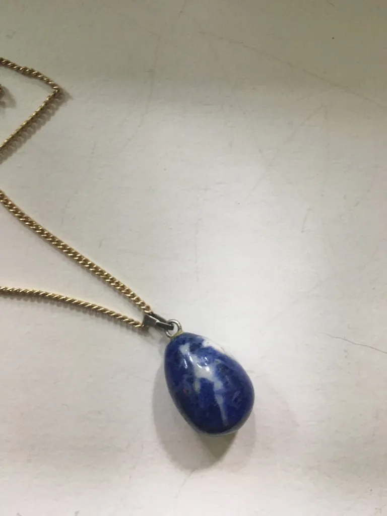 Small Blue Semi Precious Stone Pendant photo 1