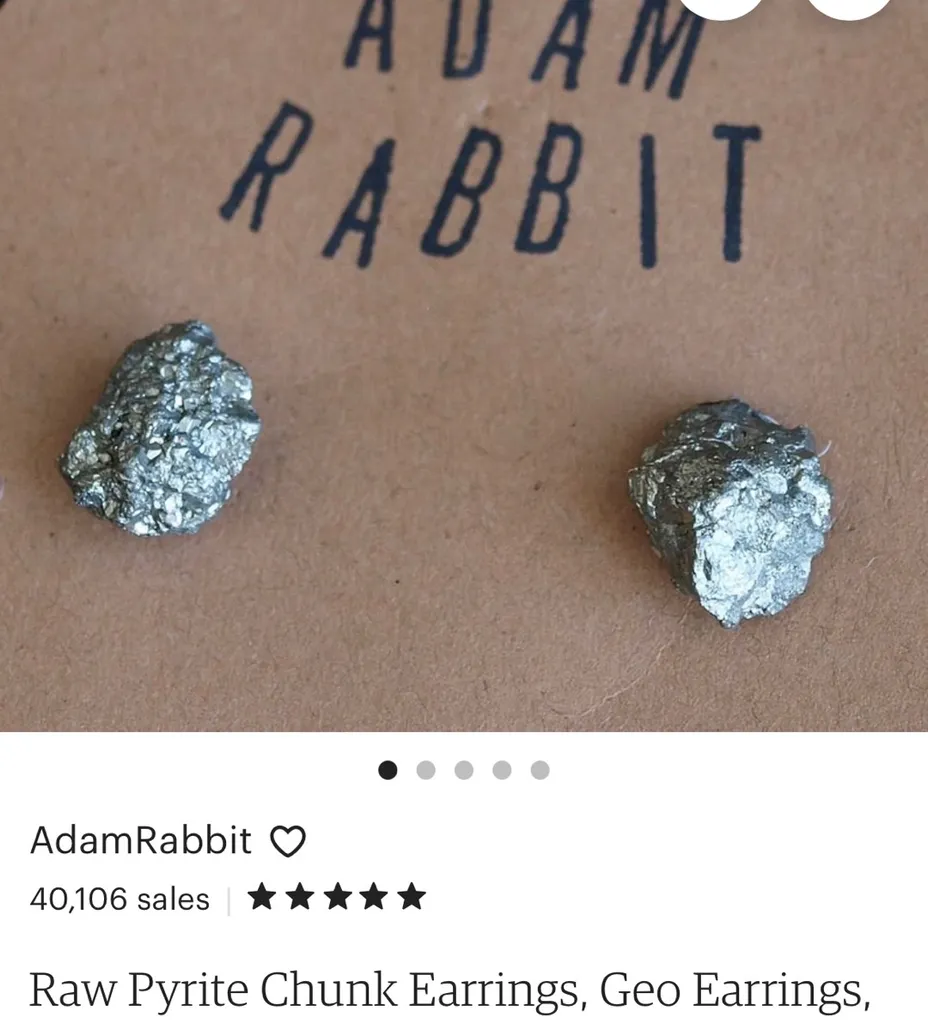 Raw Pyrite Chunk Earrings, Geo Earrings, Rock Stud Earrings photo 1