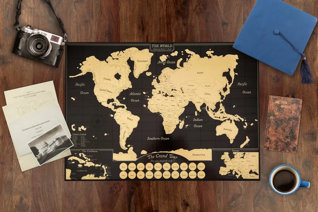 Gold Scratch Off Travel Map photo 1