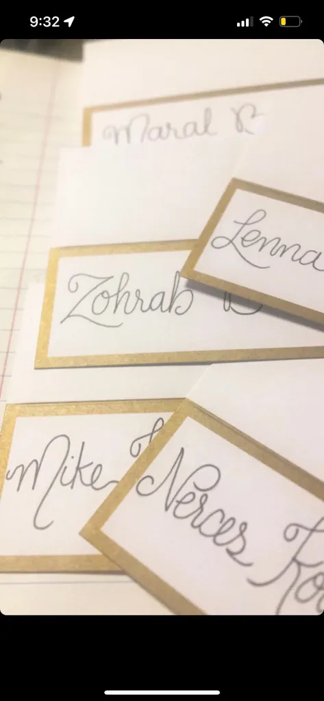 Place cards lettering photo 1