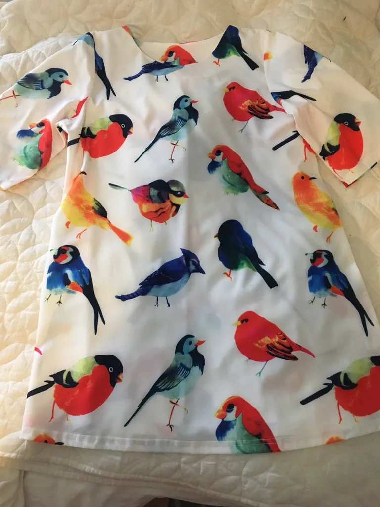 Bird Pattern Dress photo 1