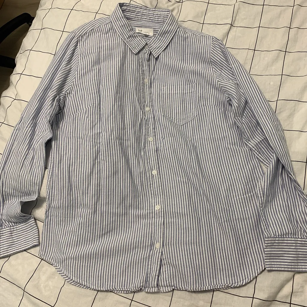 Striped Blue/White Collared Shirt photo 1