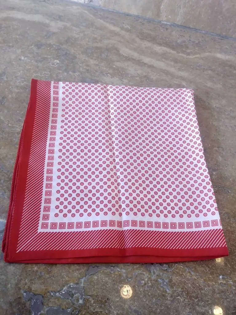 Light Red And White Scarf photo 1