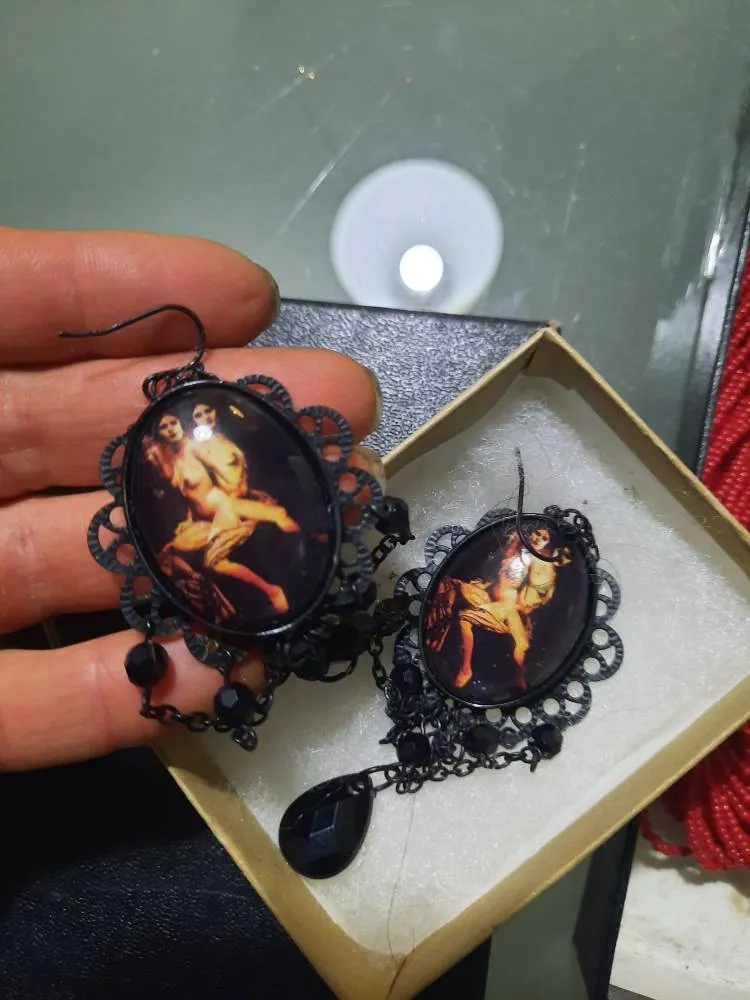 Handcrafted Earing With artwork By Montreal Artist photo 1