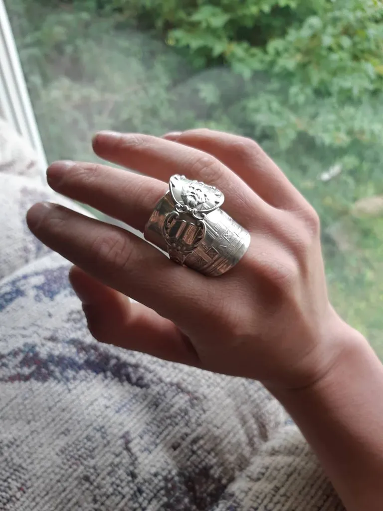 Sz 12 Sterling Silver Armor Ring photo 1