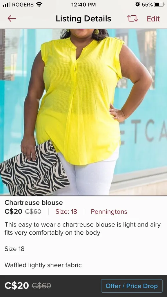 Chartreuse plus size top photo 1