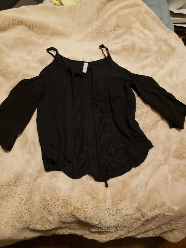 Cold Shoulder Lacey Shirt photo 1