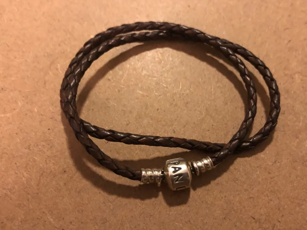 Authentic Pandora Leather Wrap Charm Bracelet photo 1