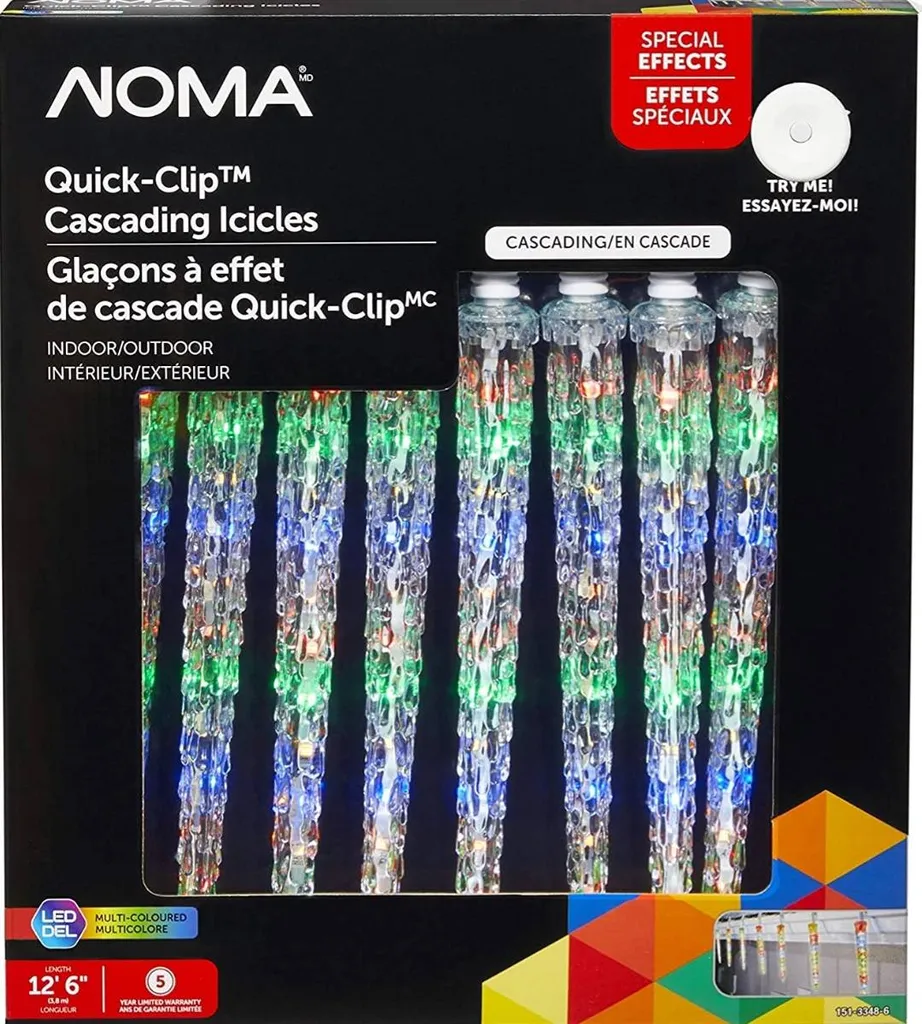 A String Of 10 Multicolour Icicle Christmas Lights photo 1
