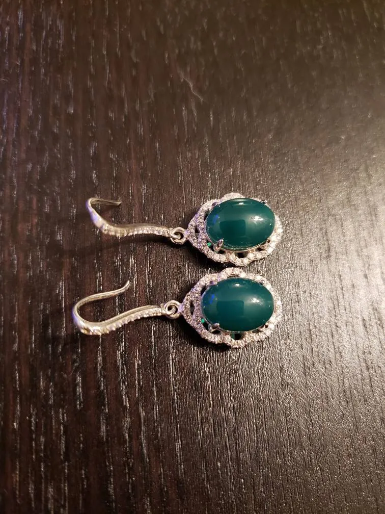 Jade Sterling Silver Earrings photo 1