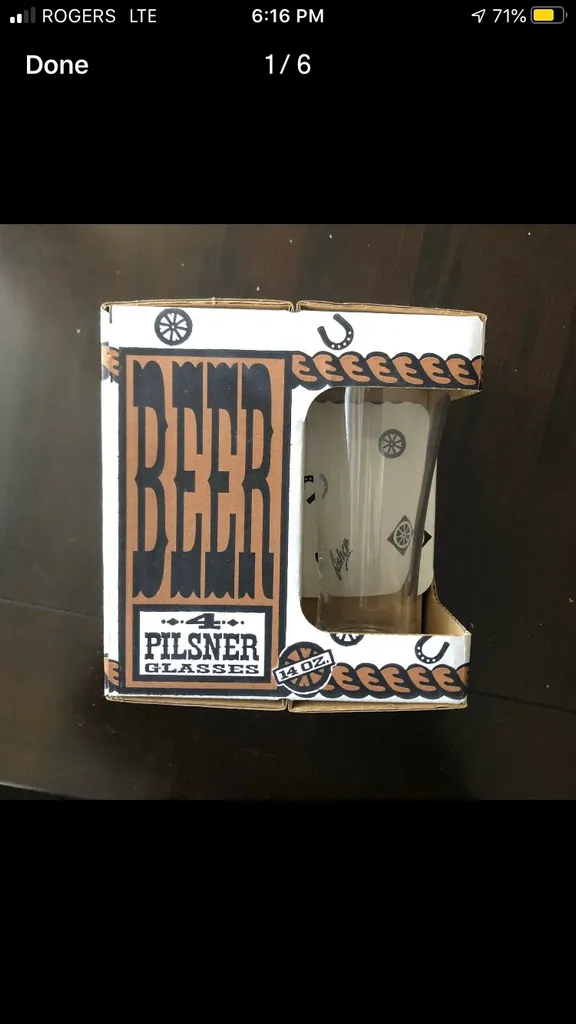 BRAND NEW 14OZ PILSNER BEER GLASSES IN BOX photo 1