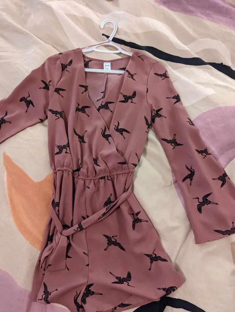 Mauve Bird Romper photo 1
