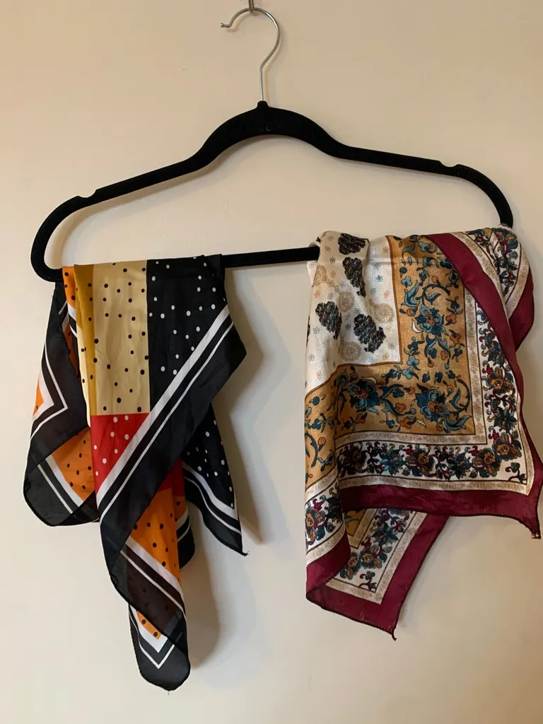 a bunch of vintage silk scarves photo 1