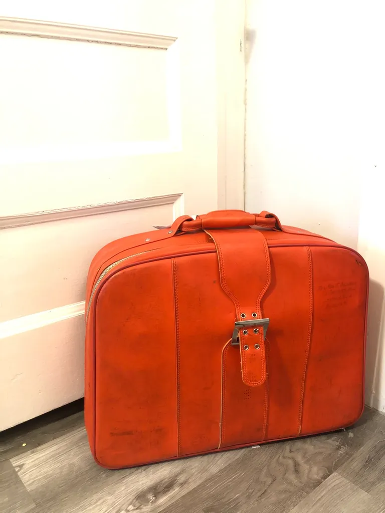 Vintage Orange Suitcase photo 1