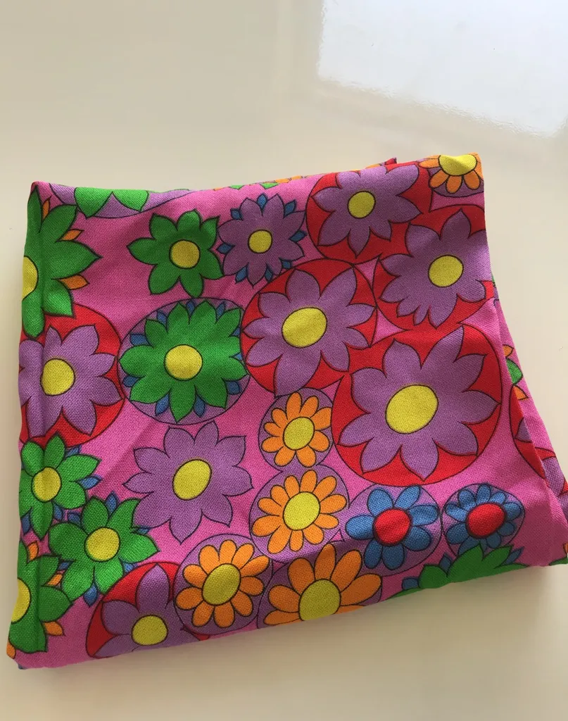 Retro Vintage 60s 70s Fabric Remnant photo 1