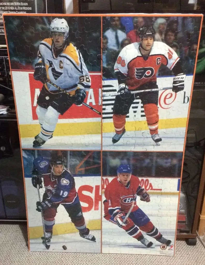 Vintage NHL Hockey Puzzle 90s Poster photo 1