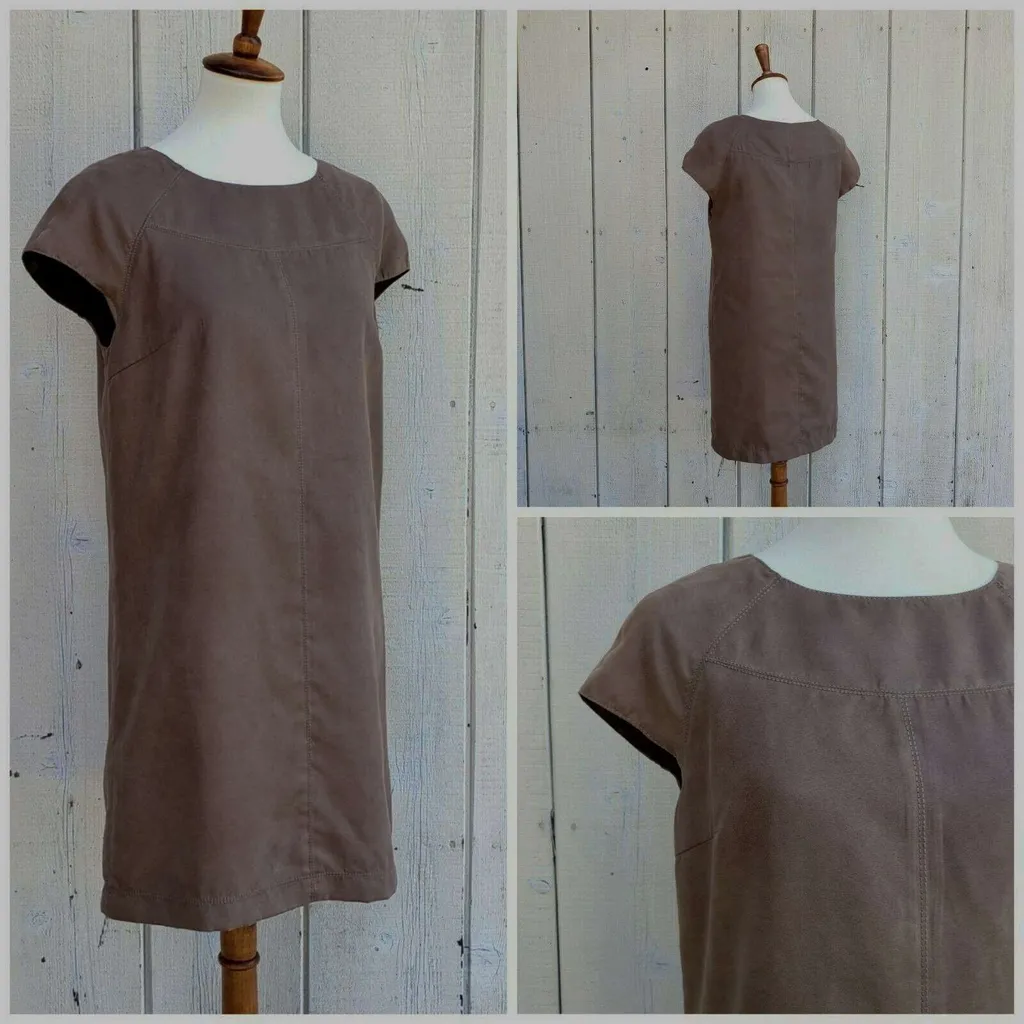 Zara Basics Brown Faux Suede Dress photo 1