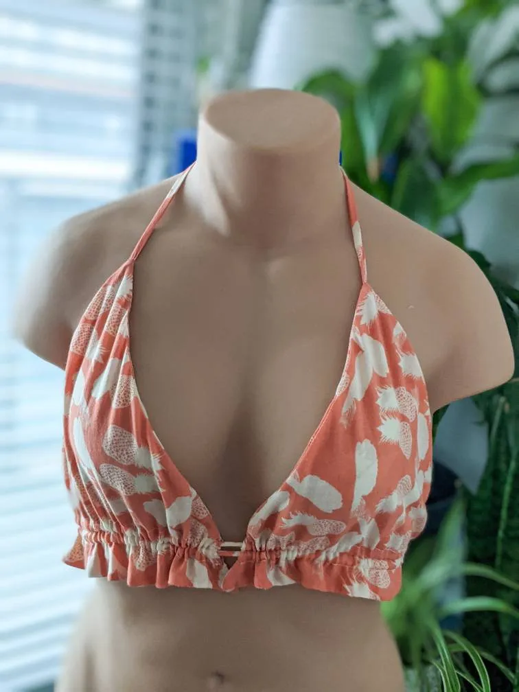 Pineapple Print Ruffle Halter Top🍍 photo 1