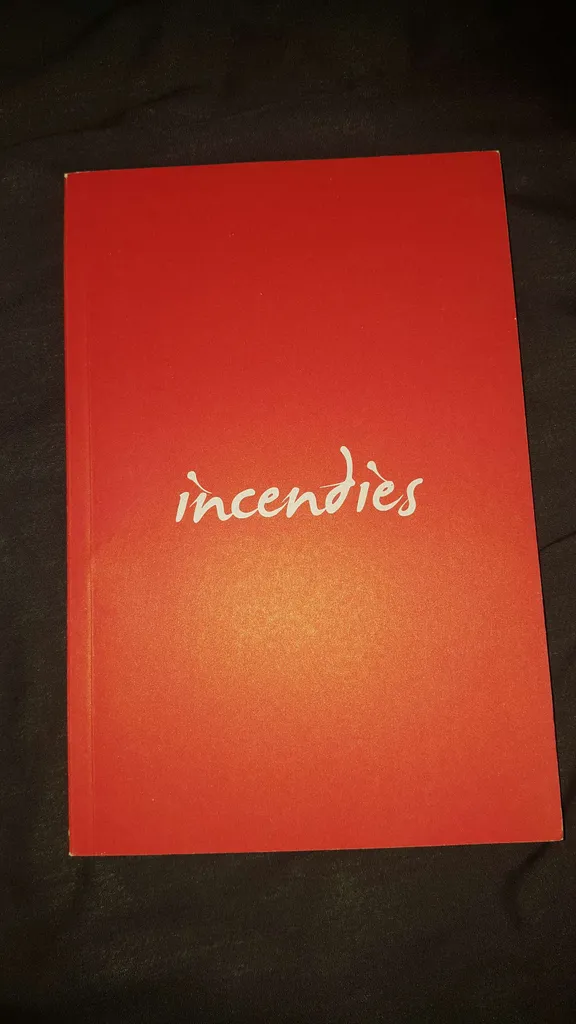 Nice Blank Journal Diary -- Red Cover w "Incendies" Title -- ... photo 1