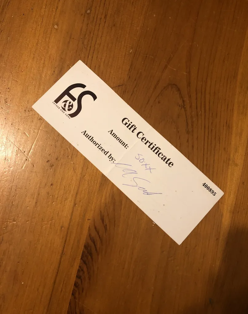 Father & Sons Gift Certificate photo 1