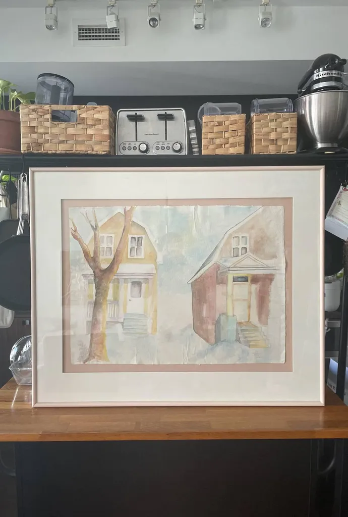 🖼 Original Pastel Snow Scene, 1980 (Vintage) photo 1