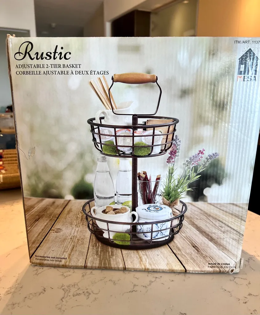 Rustic 2-Tier Basket/Caddy photo 1