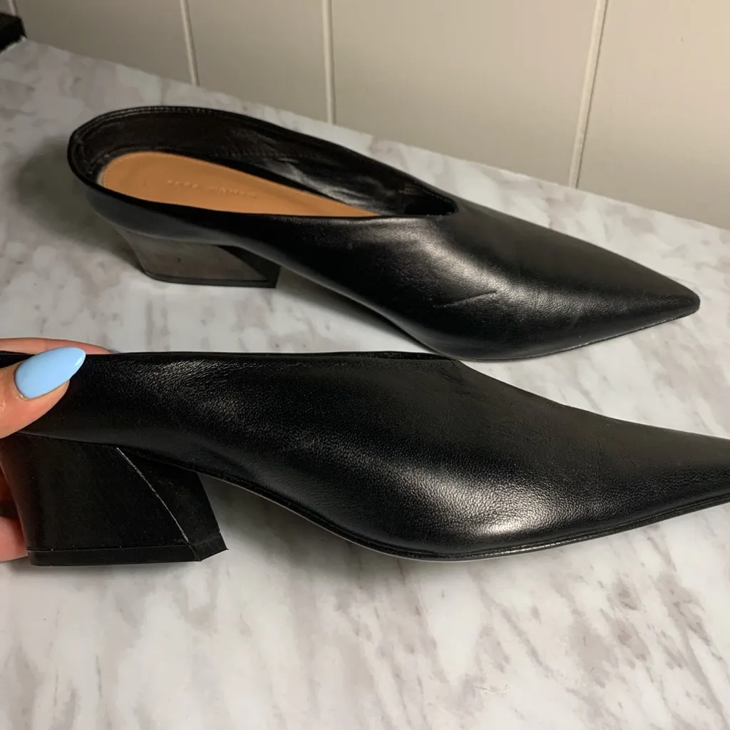 Black Leather Mules photo 1