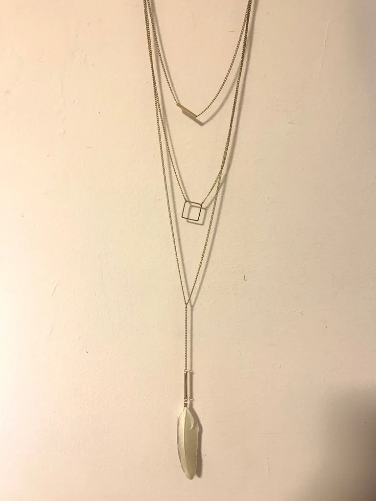 Three Layer Feather Necklace photo 1