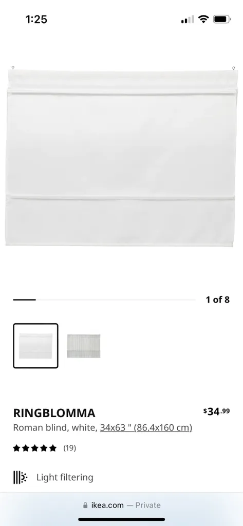 ISO ikea Ringblomma Roman Shade photo 1