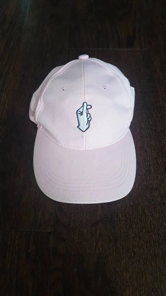 Pink Love Finger Sign Dad Hat photo 1