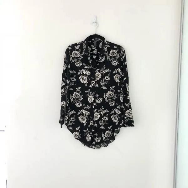 Black Floral F21 Blouse photo 1