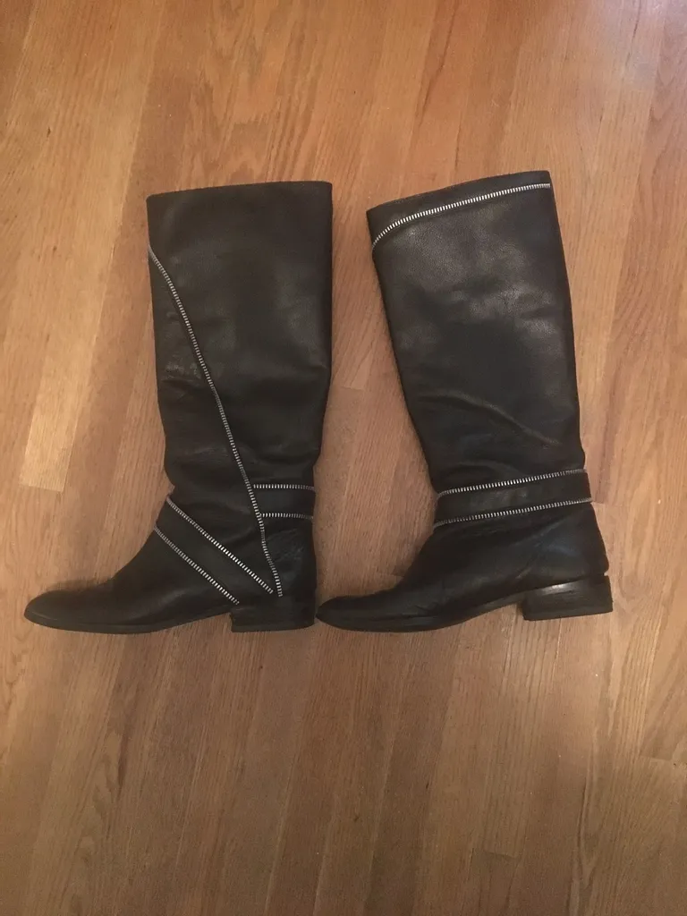 Bottes en cuir noir Michael kors black leather boots women si... photo 1