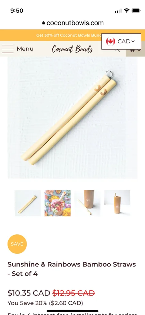 Bamboo Straws Reusable BNIB (4 Sets) photo 1